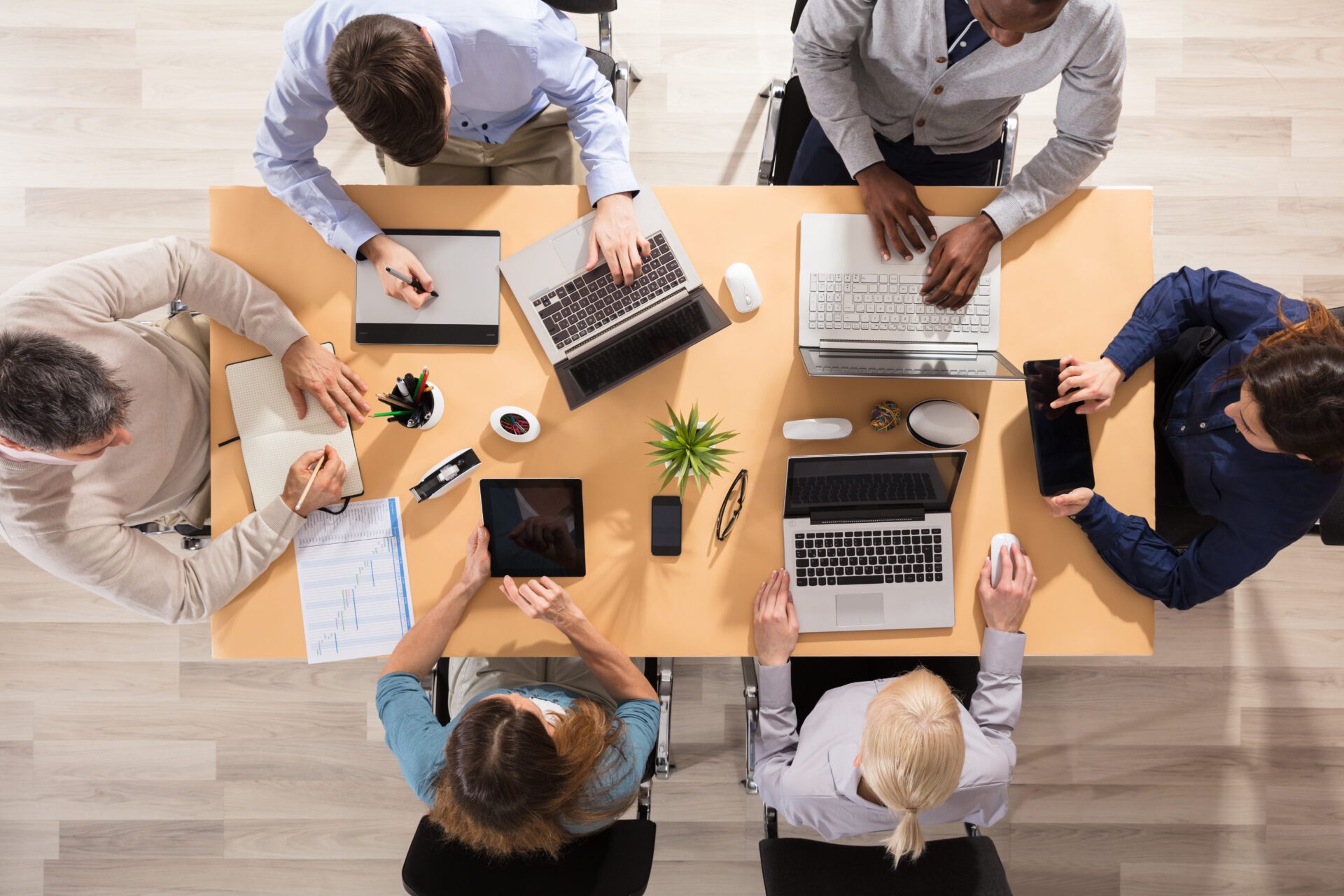 Group Of People Working At Workplace Group Of People Working At Workplace